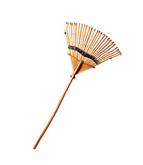 Image showing wooden rake isolated on the white background