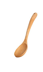 Image showing New wooden spoon isolated on a white background.