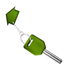 Image showing green key with arrow