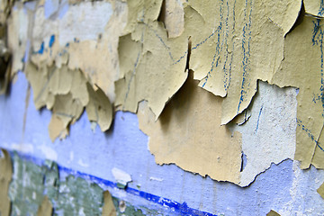 Image showing Old paint peeling from wall