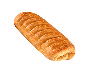 Image showing One roll bread isolated on white background