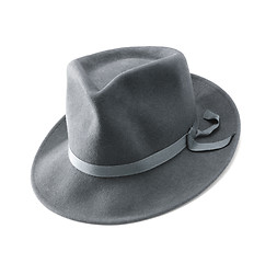 Image showing Black hat isolated on the white background