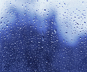 Image showing Water drops on glass