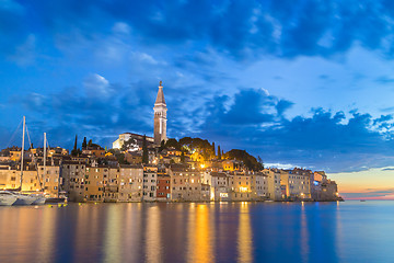 Image showing Coastal town of Rovinj, Istria, Croatia in sunset.