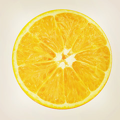 Image showing half oranges. 3D illustration. Vintage style.