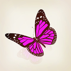 Image showing Butterfly. 3D illustration. Vintage style.