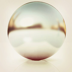 Image showing Chrome Ball. 3D illustration. Vintage style.