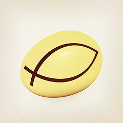 Image showing Gold egg with a symbol of Christianity \