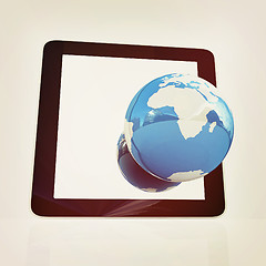 Image showing Phone and earch on white background.Global internet concept. 3D 