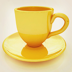 Image showing mug on a white. 3D illustration. Vintage style.