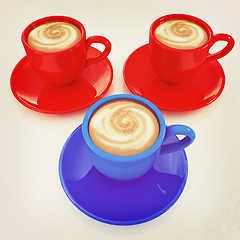 Image showing mugs. 3D illustration. Vintage style.