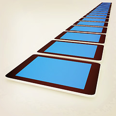 Image showing tablet pc. 3D illustration. Vintage style.