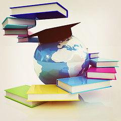 Image showing Global Education. 3D illustration. Vintage style.