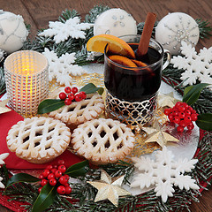 Image showing Christmas Party Food and Drink