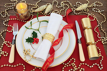 Image showing Luxury Christmas Table Setting 