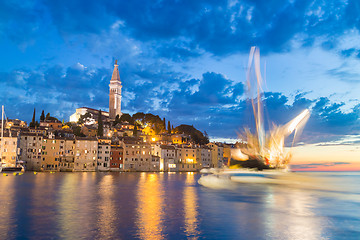 Image showing Coastal town of Rovinj, Istria, Croatia in sunset.