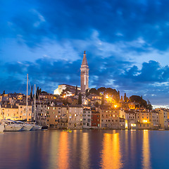 Image showing Coastal town of Rovinj, Istria, Croatia in sunset.