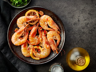 Image showing plate of fried prawns