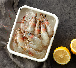 Image showing fresh raw prawns