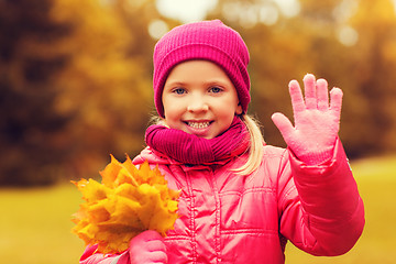 Image showing happy beautiful little girl portrait outdoors