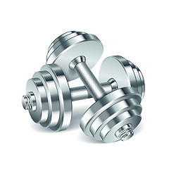 Image showing Metal realistic dumbbells