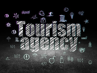 Image showing Travel concept: Tourism Agency in grunge dark room