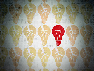 Image showing Business concept: light bulb icon on Digital Data Paper background