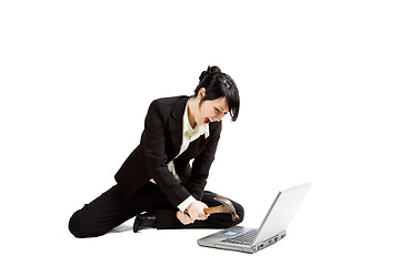 Image showing Angry and stressed businesswoman