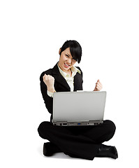 Image showing Excited businesswoman