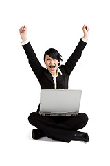 Image showing Excited businesswoman