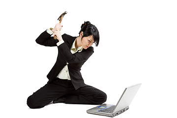 Image showing Angry and stressed businesswoman