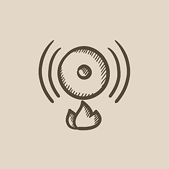 Image showing Fire alarm sketch icon.