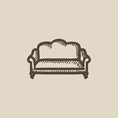 Image showing Sofa sketch icon.