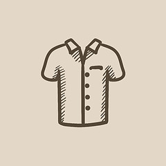 Image showing Polo shirt sketch icon.