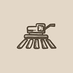 Image showing Combine harvester sketch icon.