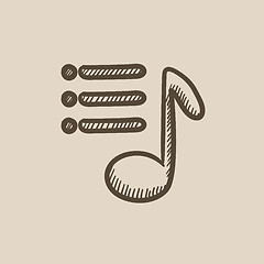 Image showing Musical note sketch icon.