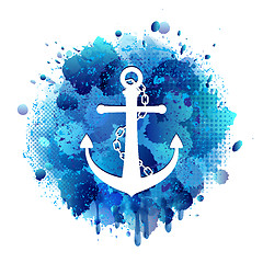 Image showing Anchor icon with chain