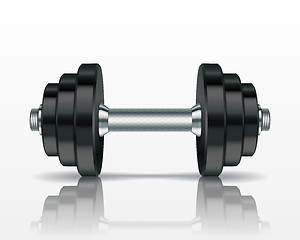 Image showing Metal realistic dumbbell