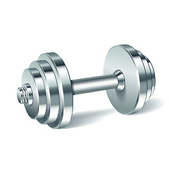 Image showing Metal realistic dumbbell