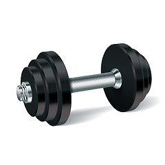 Image showing Metal realistic dumbbell