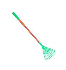 Image showing Plastic rake isolated on the white background