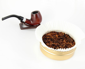 Image showing pipe and tobacco isolated