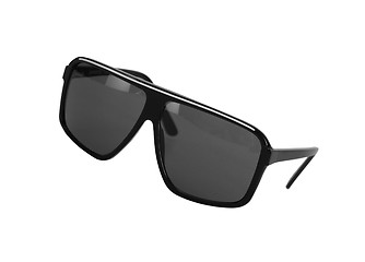 Image showing Black glasses over white background