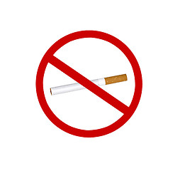 Image showing No smoke sign in white background