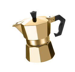 Image showing golden coffee maker close up