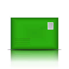 Image showing Green envelope isolated on white background.