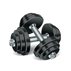 Image showing Metal realistic dumbbells