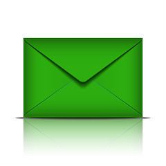 Image showing Green envelope isolated on white background.