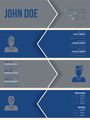 Image showing Simplistic modern resume cv with arrows and shadows