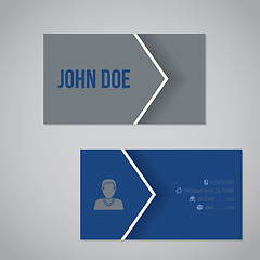 Image showing Blue gray business card with cool arrow